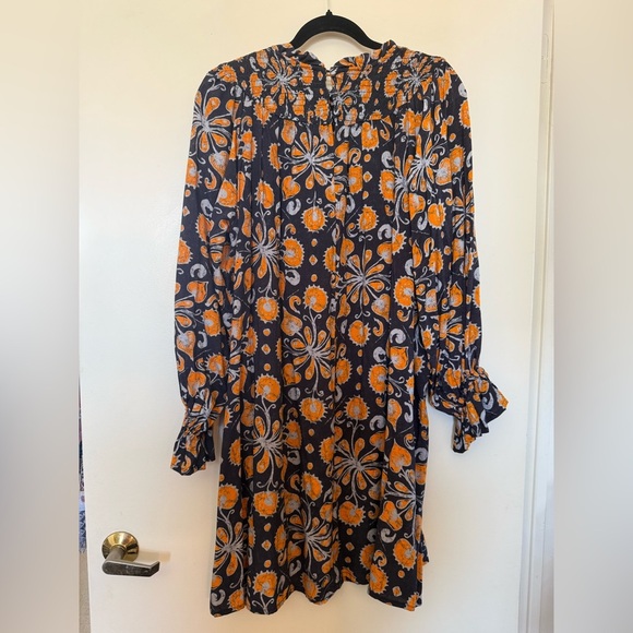 Porridge Darian Tunic Dress in Orange & Navy Long Sleeve Mini Size Medium - Picture 11 of 13